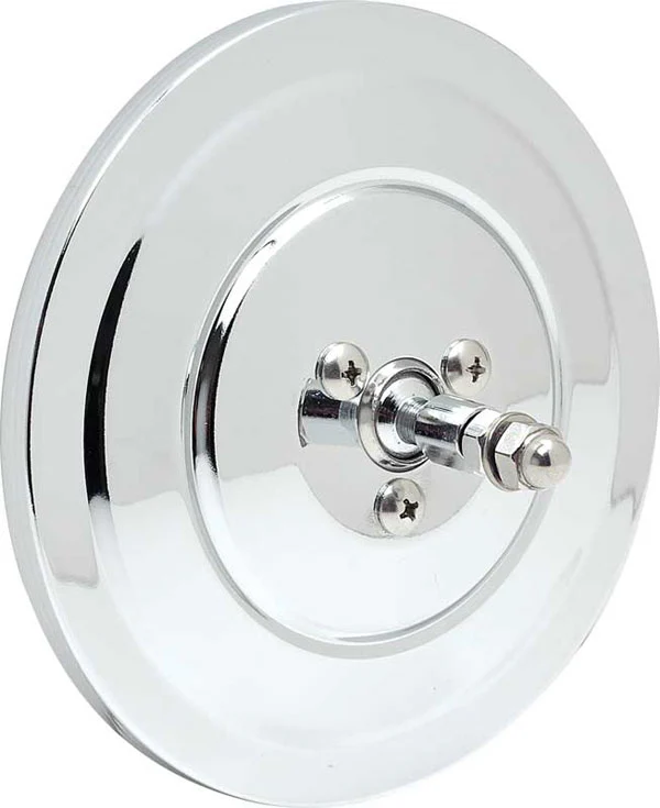 1947-72 Chevrolet & GMC Truck Exterior Mirror Head, 5" Round, Ribbed, Chrome. Each. - Image 2