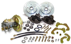1955-57 Chevy Belair, Impala Front Power Disc Brake Conversion Kit, D52 GM Caliper, 8" Dual Diaphragm Booster, 2 Wheel Disc
