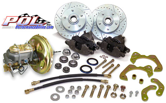 1955-57 Chevy Belair, Impala Front Power Disc Brake Conversion Kit, D52 GM Caliper, 8" Dual Diaphragm Booster, 2 Wheel Disc - Image 2