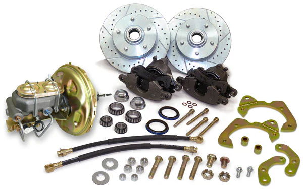1955-57 Chevy Belair, Impala Front Power Disc Brake Conversion Kit, D52 GM Caliper, 8" Dual Diaphragm Booster, 2 Wheel Disc - Image 3