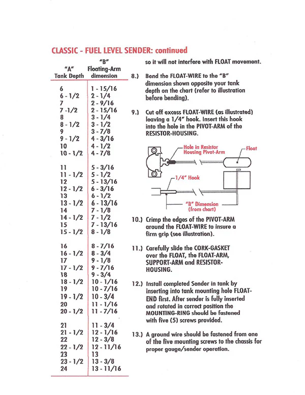 1955-59 Chevy, GMC Truck Gas Tank Sending Unit, 0-30 OHM - Image 6