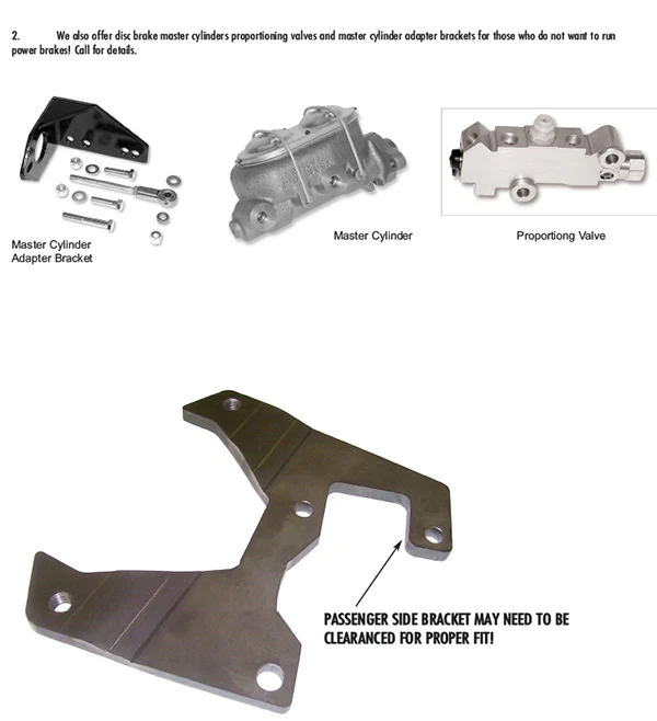 1955-59 Chevy, GMC Truck Power Disc Brake Conversion, 6 x 5.5" Bolt Pattern, Firewall Mount Booster, 4 Wheel Disc - Image 4