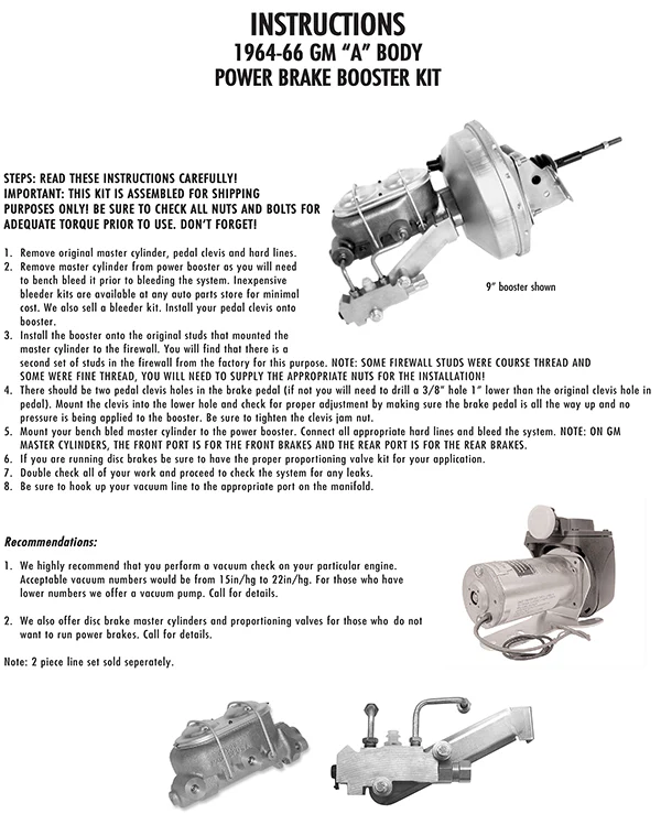 1964-66 Pontiac GTO Power Brake Booster Kit - Image 3