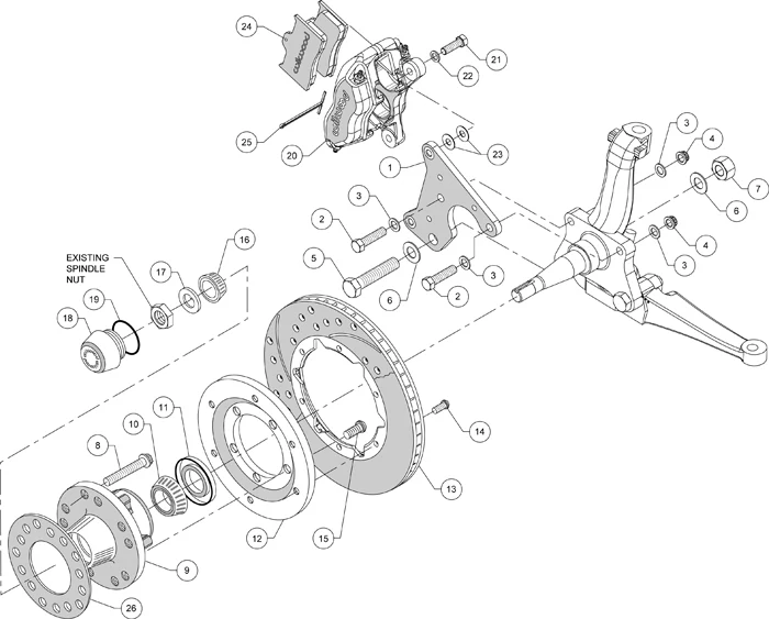 1965-72 Dodge, Plymouth & Chrysler "C" Body 11" Wilwood Dynalite Pro Front Disc Brake Kit - Image 5