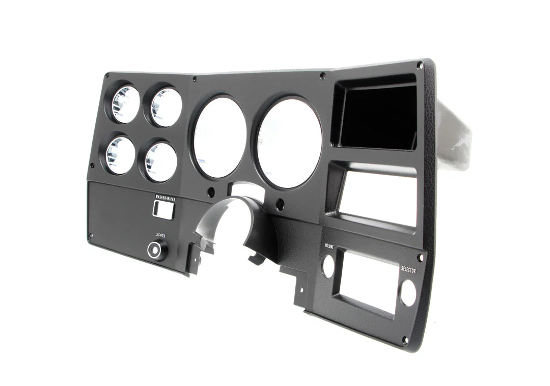 1973-74 Chevrolet / GMC Truck Dash Bezel, Black with Chrome Details, without A/C. - Image 2