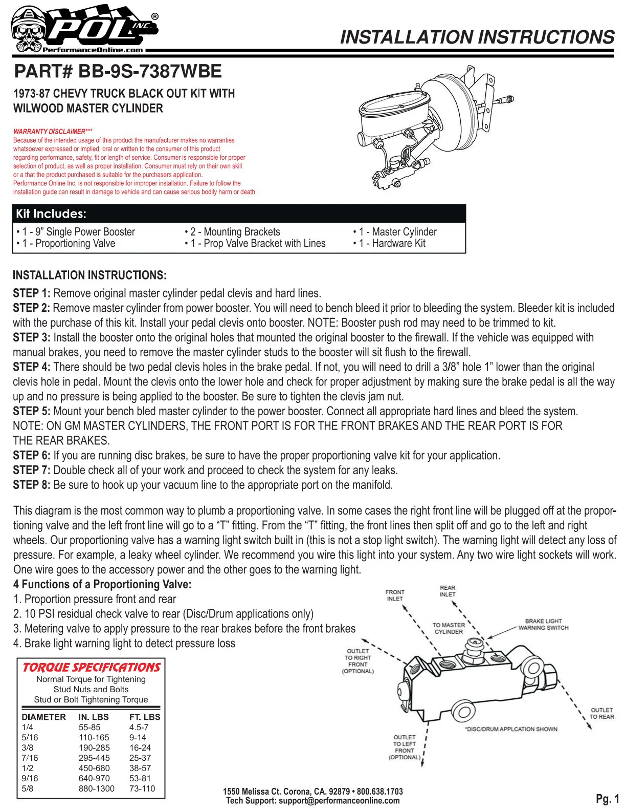 1973-87 Chevy, GMC Truck Power Brake Conversion, Black Out 2.0 with Wilwood Master Cylinder - Image 5