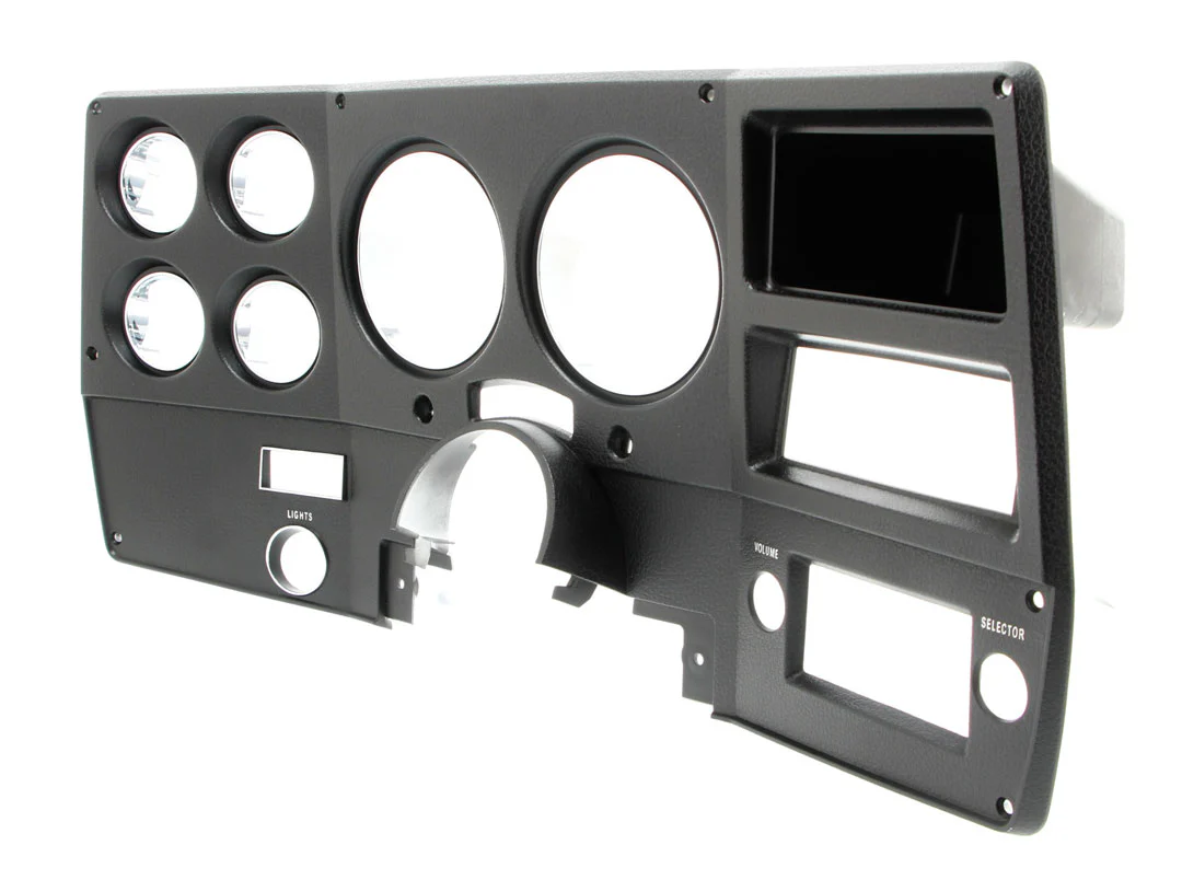1975-77 Chevrolet / GMC Truck Dash Bezel, Black with Chrome Details, without A/C. - Image 4