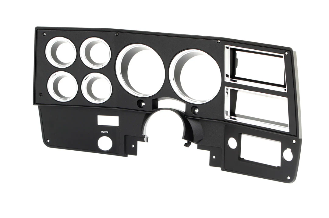 1981-83 Chevrolet / GMC Truck Dash Bezel, Black with Chrome Details, without A/C. - Image 3