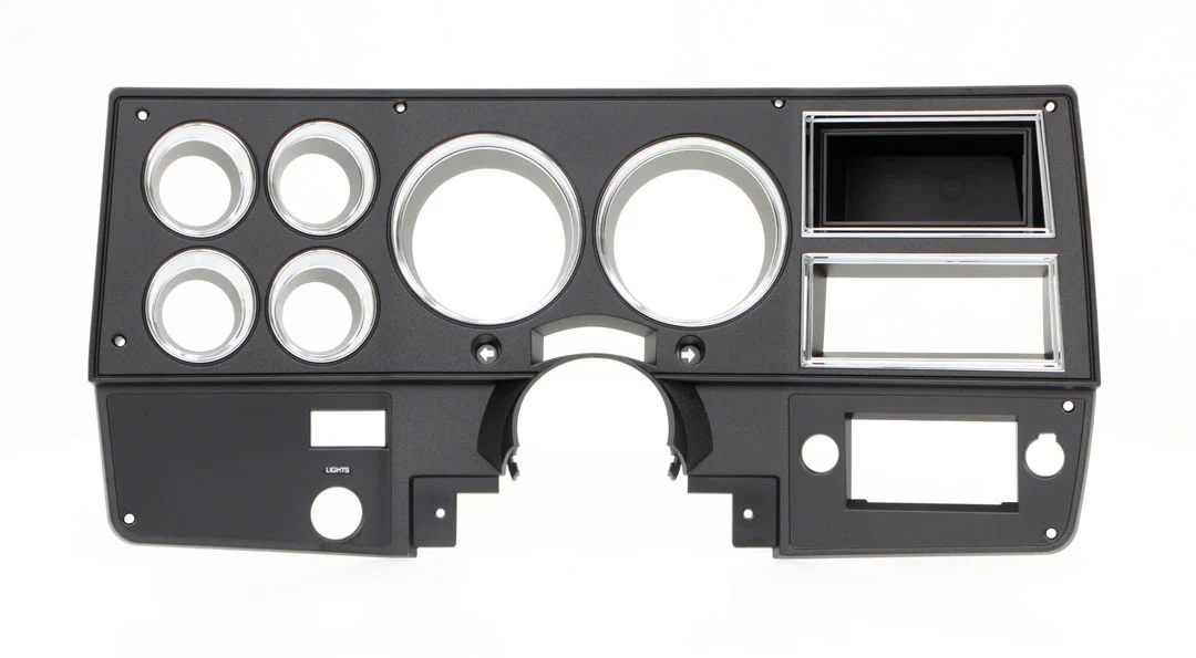 1984-87 Chevrolet / GMC Truck Dash Bezel, Black with Chrome Details, without A/C.