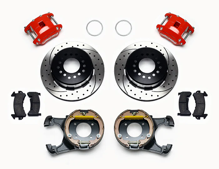 Wilwood GM 10-12 Bolt Disc Brake Wheel Kit- Red Caliper,Drilled Rotors