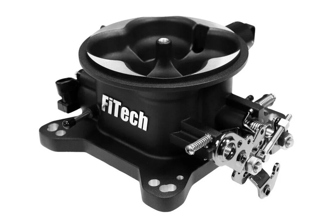 FiTech Universal 4150 4BBL Throttle Body in matte black finish, for use with MAP sensor, 1,000 CFM airflow - Image 4