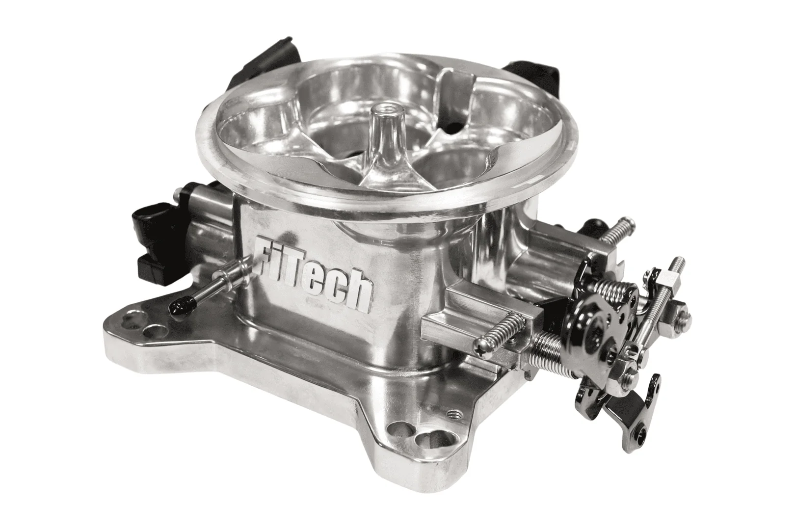 FiTech Universal 4150 4BBL Throttle Body in brilliant finish, for use with MAP sensor, 1,000 CFM airflow - Image 3