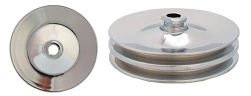 GM Power Steering Pump Pulley, Chrome 2 Groove - Image 3
