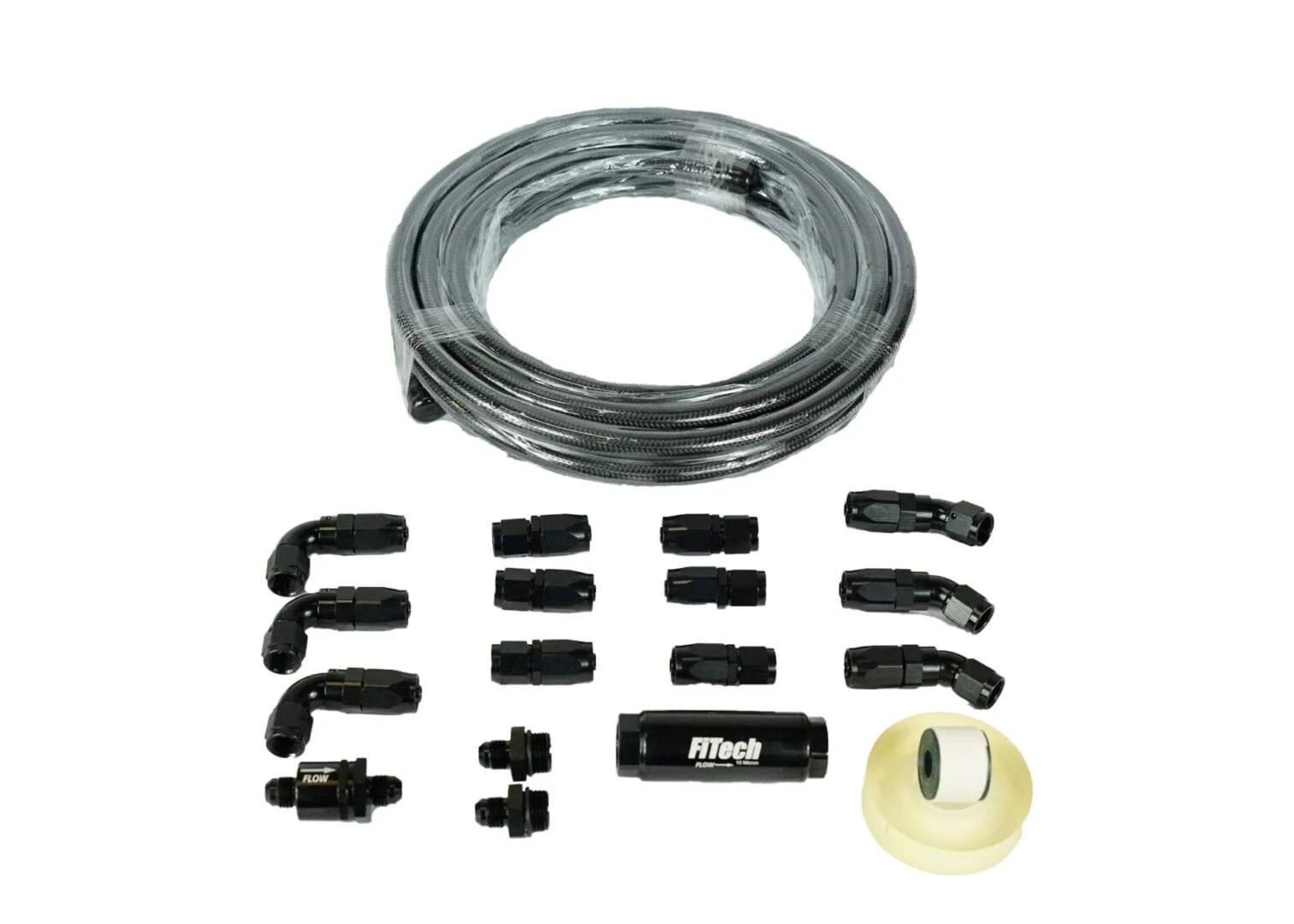Go Fuel AN-6 Black Stainless Steel 20 Ft Hose Kit with Filter - Image 2