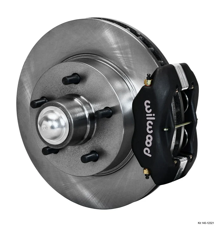 Heidts Base Kit - 11" Iron Rotor, Wilwood 4 Piston Black Caliper Chevy BP