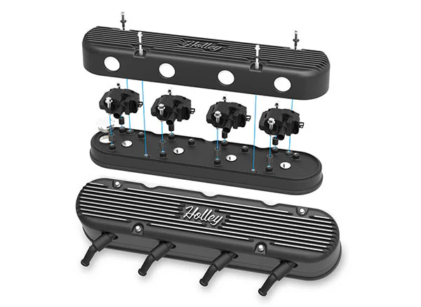 Holley Gen III/IV LS 2-Piece Vintage Holley Series Aluminum Valve Covers - Image 7
