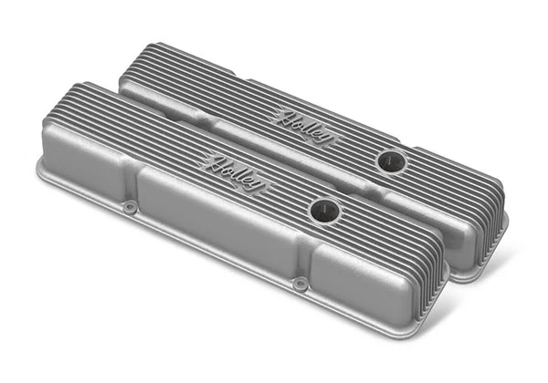 Holley Vintage Finned Aluminum Valve Covers - SBC w/ Emissions - Image 10