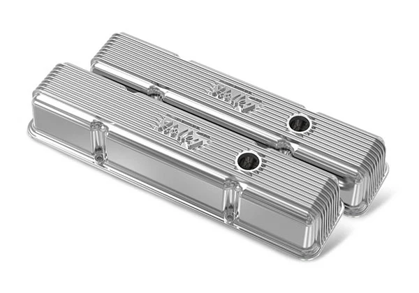 Holley Vintage Finned Aluminum Valve Covers - SBC w/ Emissions - Image 11
