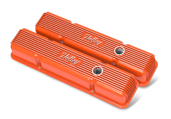 Holley Vintage Finned Aluminum Valve Covers - SBC w/ Emissions - Image 2