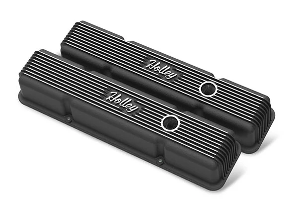 Holley Vintage Finned Aluminum Valve Covers - SBC w/ Emissions - Image 9