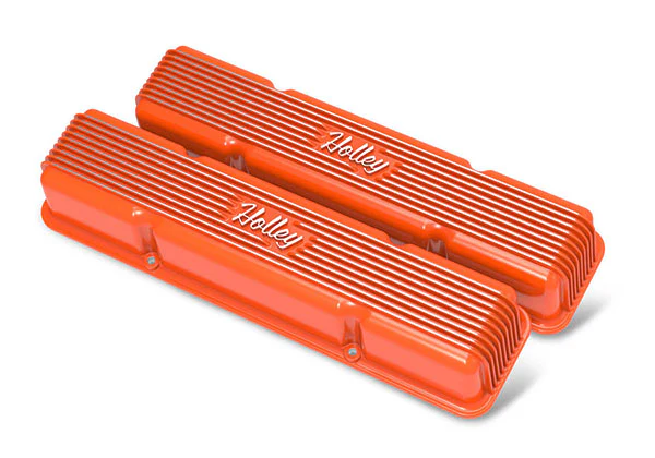 Holley Vintage Finned Aluminum Valve Covers - SBC No Emissions - Image 11