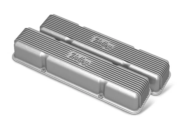 Holley Vintage Finned Aluminum Valve Covers - SBC No Emissions - Image 2