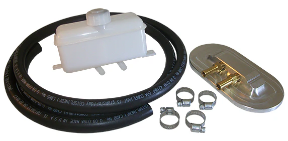 Master Cylinder Remote Fill Reservoir Cap Kit for Chevy Ford Street Rods and Hot Rods - Image 2