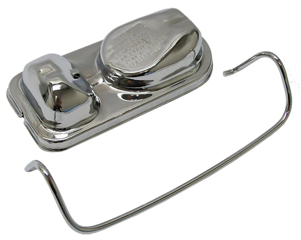 Master Cylinder Lid, Single Clamp Ford Type, Chrome - Image 2