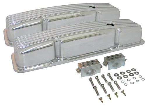 Nostalgic Valve Covers, Hot Rod Finned Aluminum, Tall Type, 1957-86 Small Block Chevy - Image 2