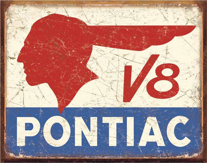 Pontiac V8 Metal Sign - Image 2