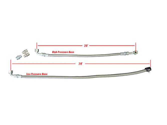Power Steering Conversion Hose Kit for GM Gear Box, Braided Stainless - Image 3