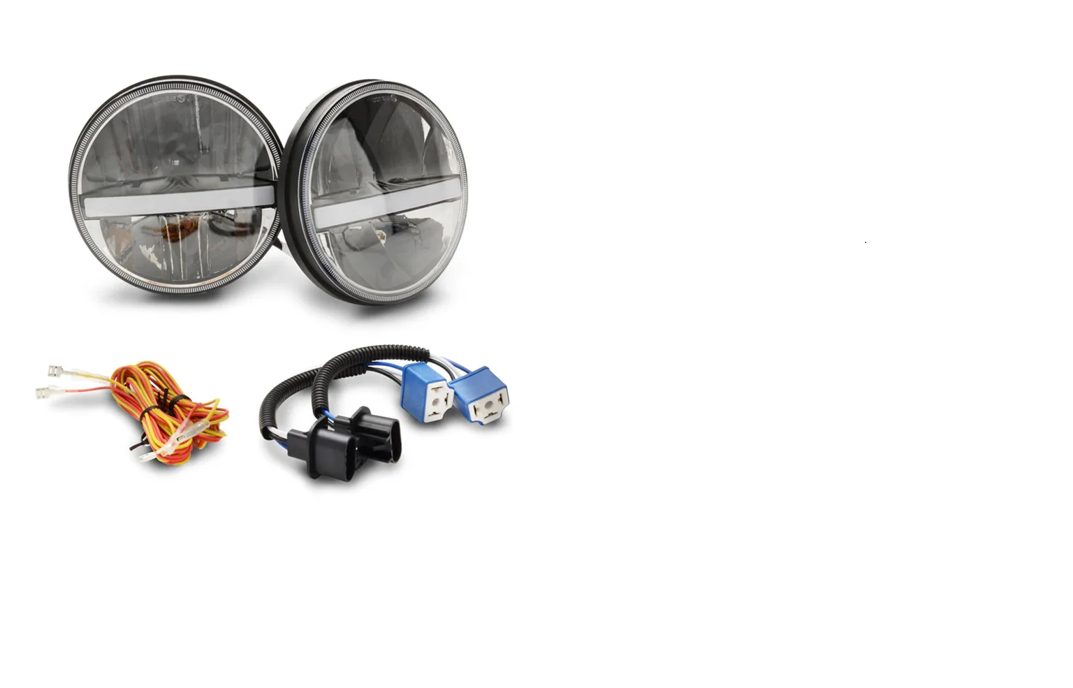 Size: 7" x 7" x 4.5" Built-in Canbus Anti Flicker Double Lens, High Beam Sold as Pair  - Image 2