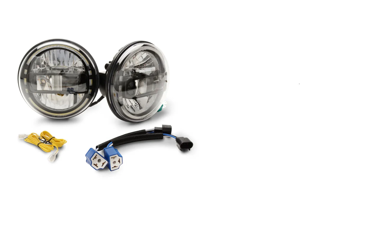 Size: 7" x 7" x 4.5" Projector Headlight Built-in Canbus Anti Flicker Double Lens, High Beam Sold as Pair 