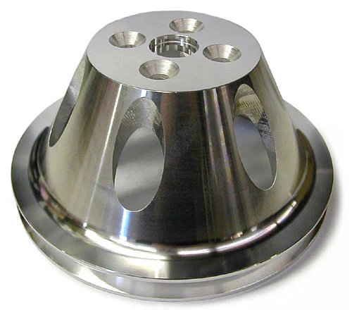 SMALL BLOCK CHEVY SHORT WATER PUMP PULLEY, ALUMINUM SINGLE GROOVE - Image 2