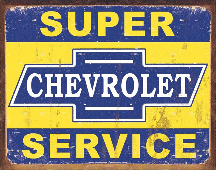 Super Chevy Service Metal Sign - Image 2