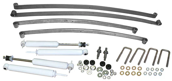 1953-54 Ford F-100 Truck Suspension Kit, Stage 1 Mono Leaf Springs and Shocks, Lowered 4.5" Front, 6" Rear