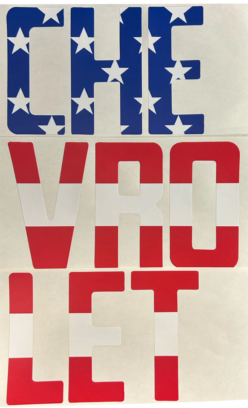 Tailgate Decals, 1967-72 Chevy C10 Fleetside - US FLag Design - Image 2